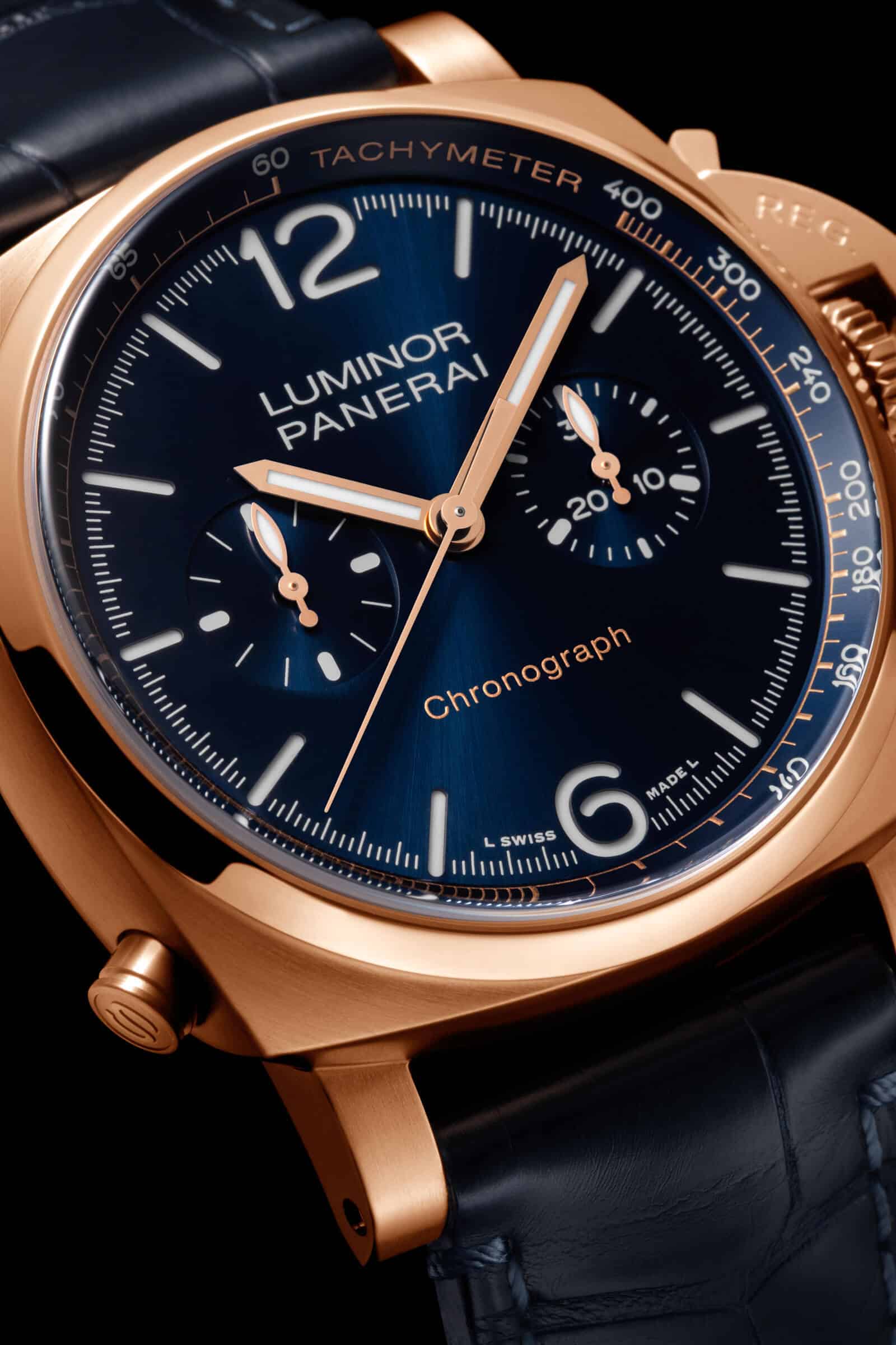 Panerai Luminor Chrono Goldtech Blu Notte view 5
