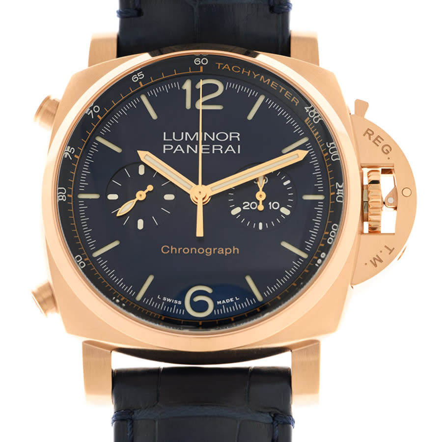 Panerai Luminor Chrono Goldtech Blu Notte view 3